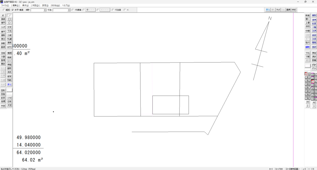Jw_cadで建物図面